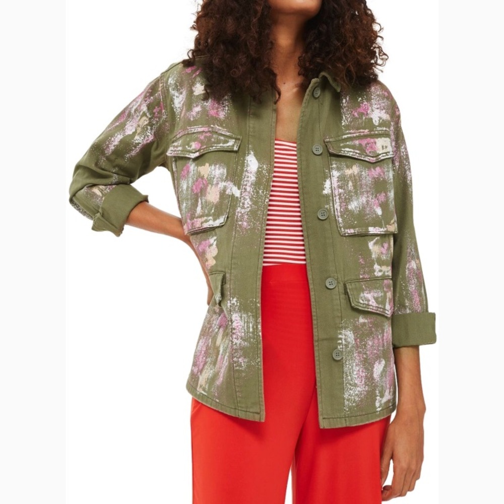 Topshop Metallic Shirt Jacket💈 (Size 4)