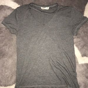 Hollister grey choker cutout shirt