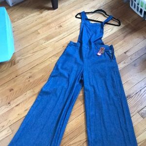 Wide leg Jean overalls