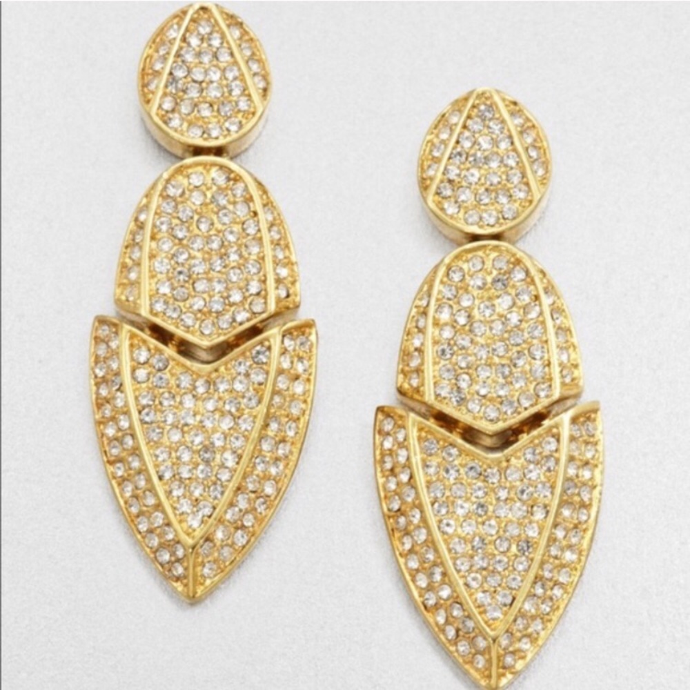 Kara Ross Metallic Artemis Sparkle Drop Earrings