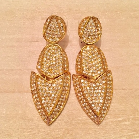 Kara Ross Metallic Artemis Sparkle Drop Earrings - Picture 2 of 4