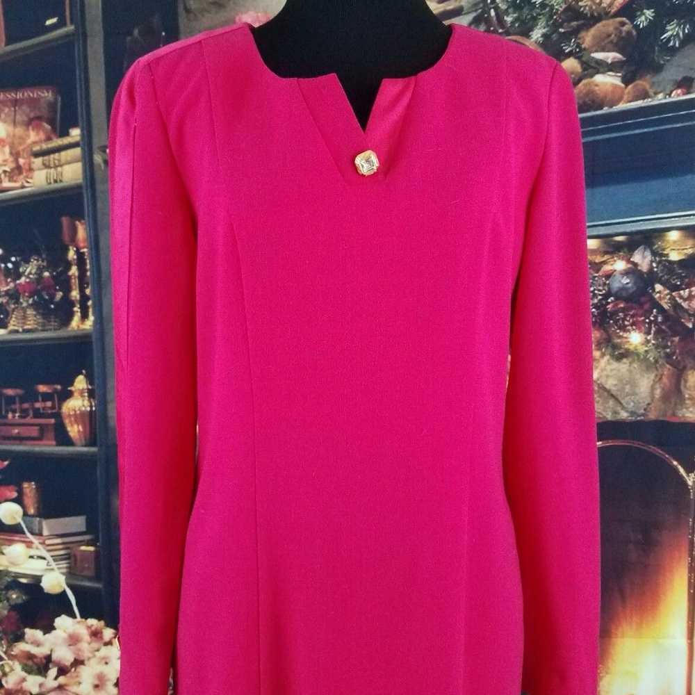 pink sheath tunic dress Sz 6 Vintage Louis Feraud