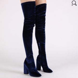 Blue Eve Round Heel Over the Knee Boot