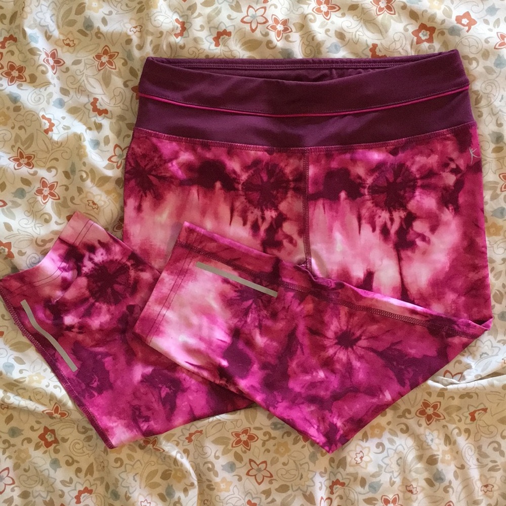 Fun Tie Dye Print Workout or Running Capris