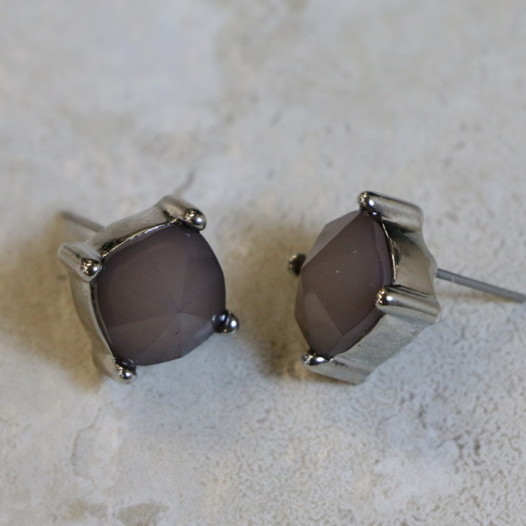 NWT silver with smoked purple stone earring LTDE31 - Picture 6 of 7