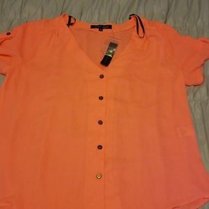 Coral short sleeved blouse