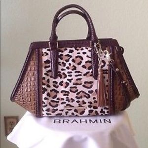 BRAHMIN CALF HAIR LEOPARD TAN NWT & WALLET