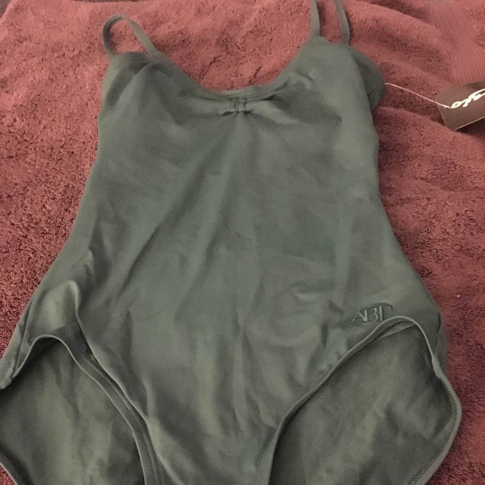 Capezio green leotard size small pinch front