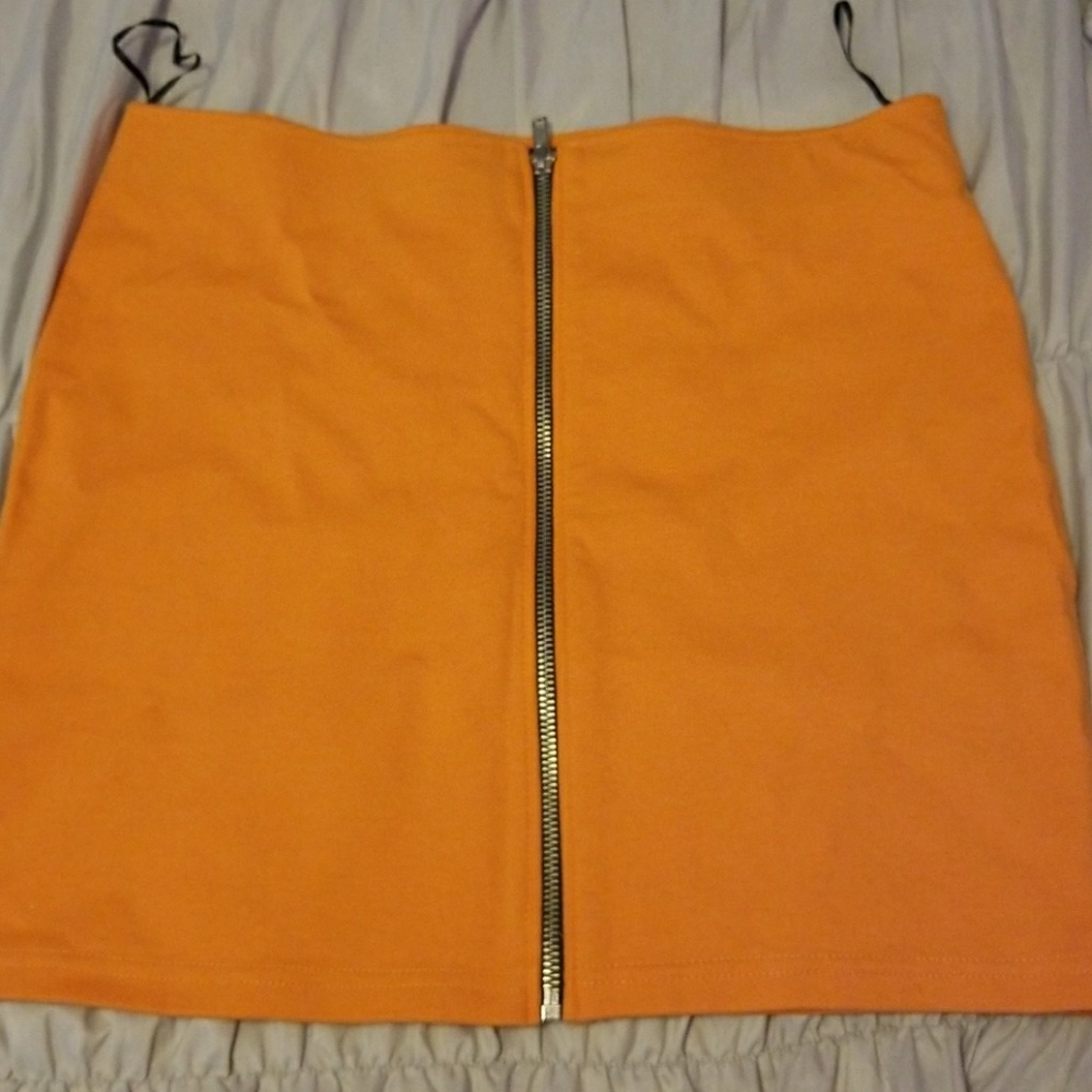 Sexy Orange H&M Mini skirt with front zip