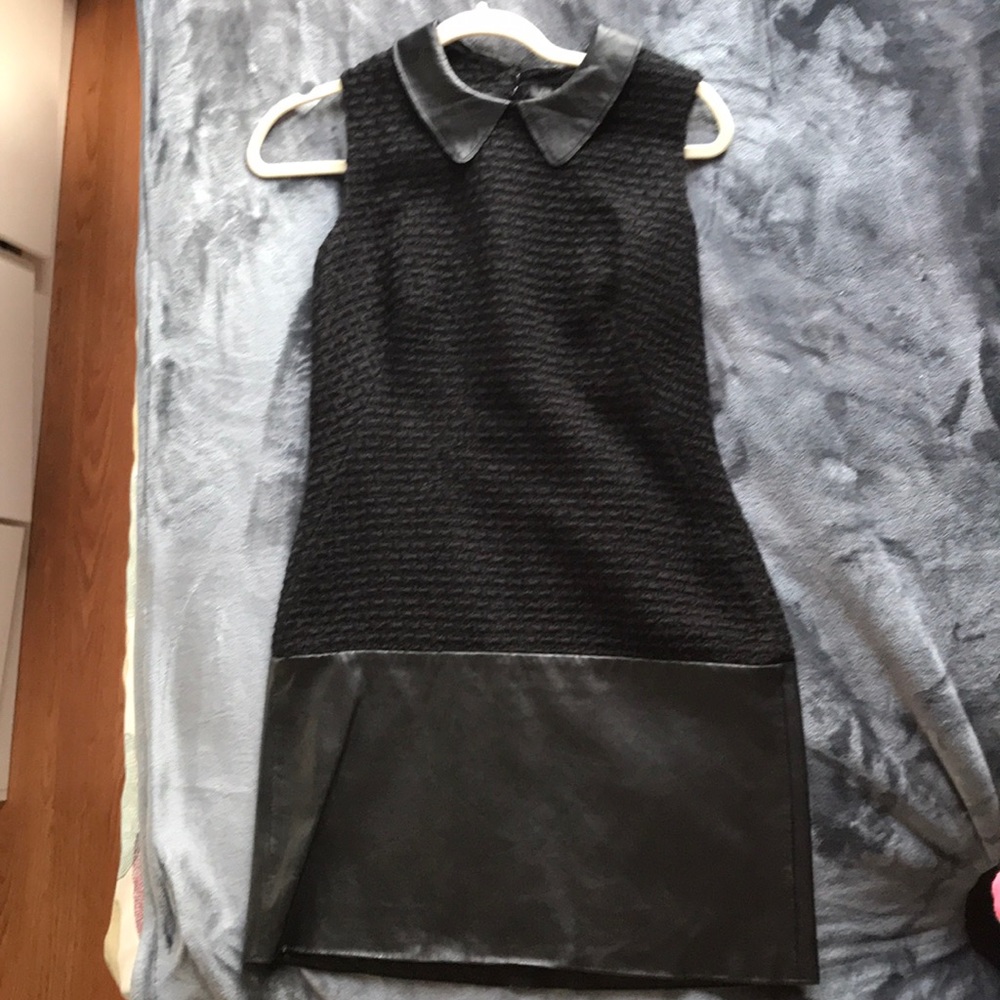 NWT Rachel Zoe black dress size 0 with leather