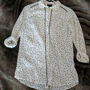 White blouse with black polkadots
