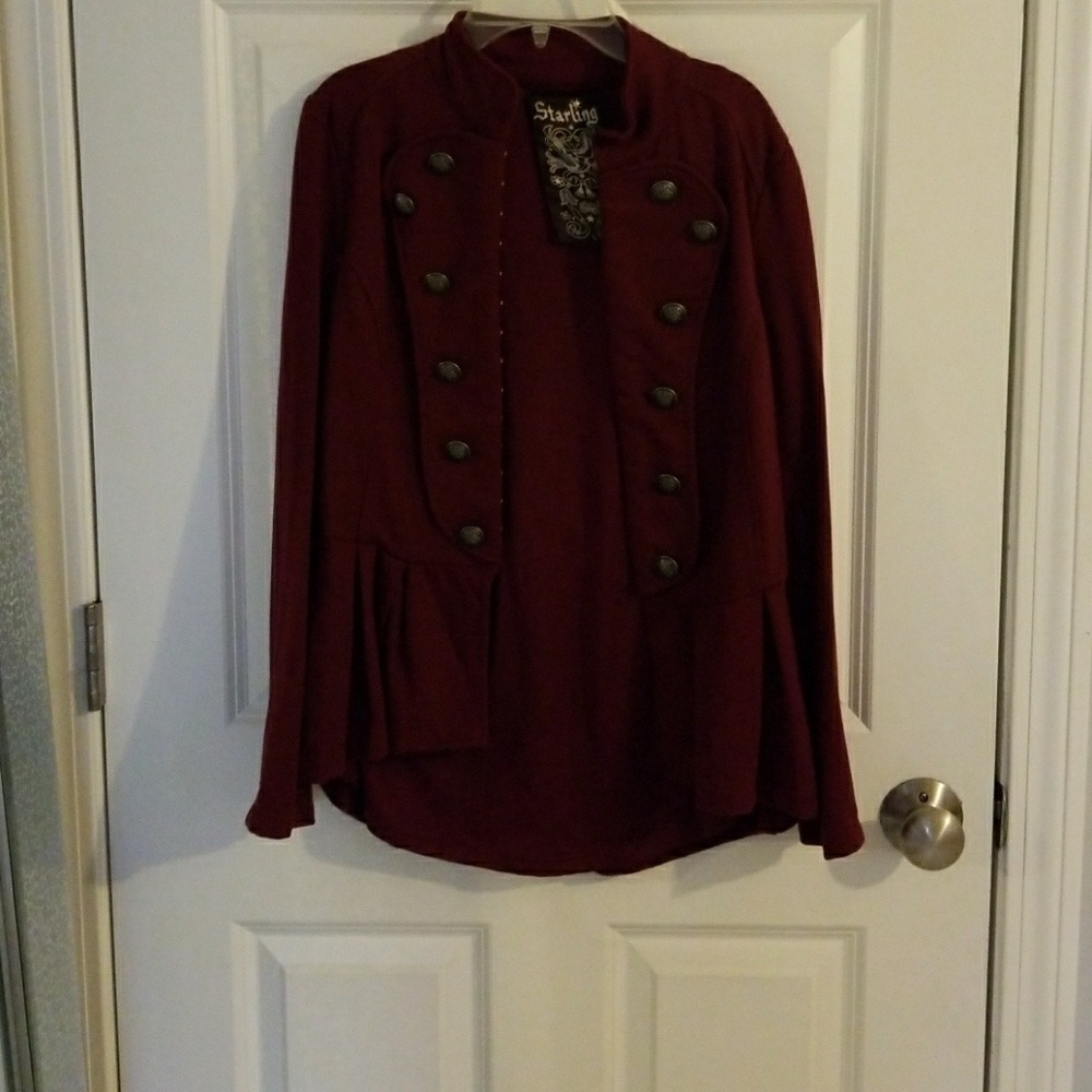 Burgundy Ponte Jacket