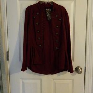 Burgundy Ponte Jacket