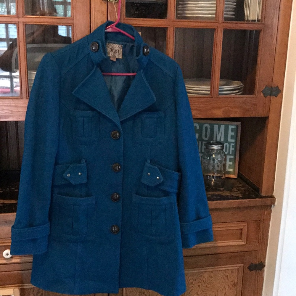 Forever 21 royal blue wool coat