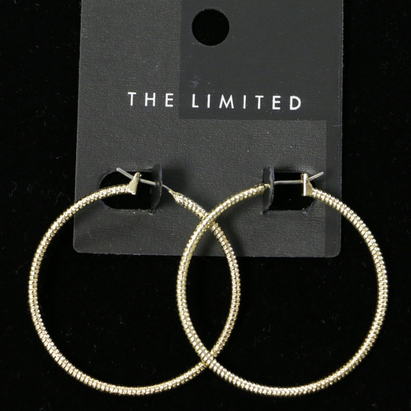 The Limited Jewelry Nwt Gold Pin Catch Hoop Earring Ltde28 Poshmark