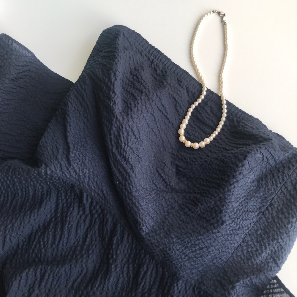J. Crew Navy Strapless Dress