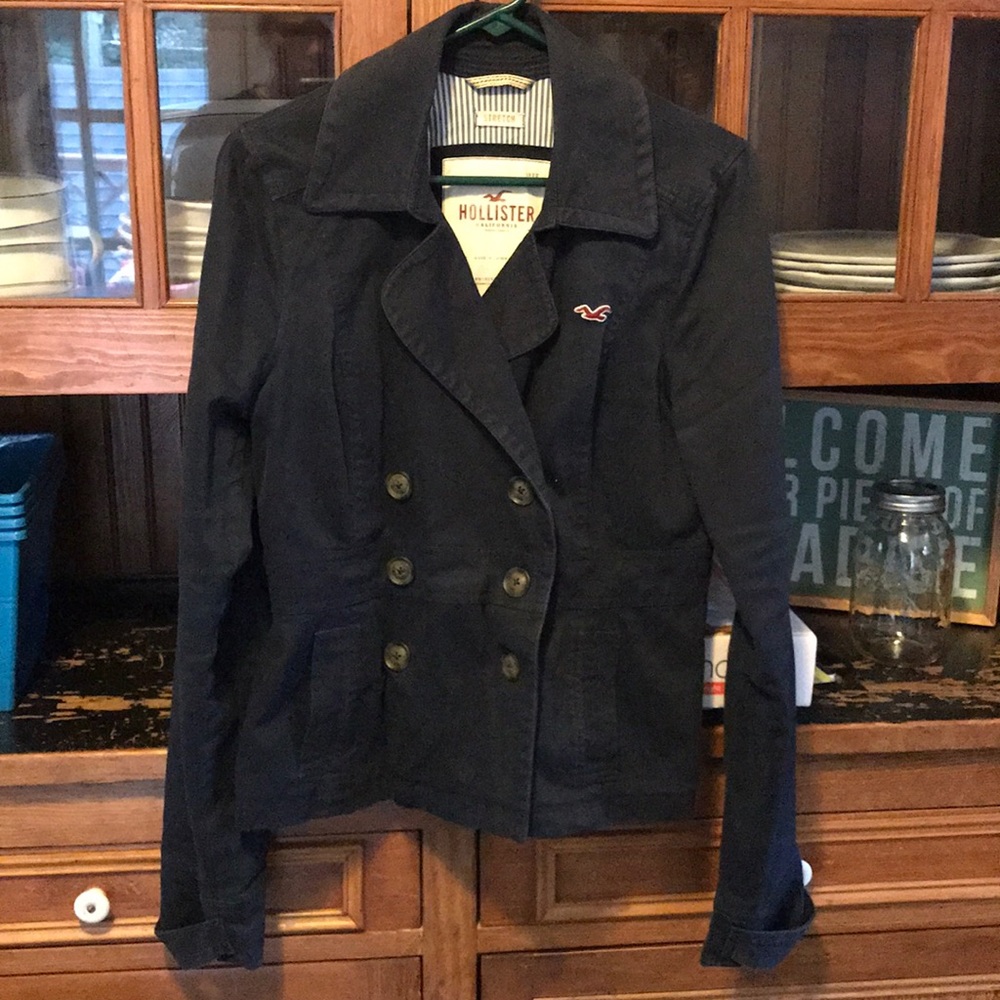 Hollister double breasted jacket in navy