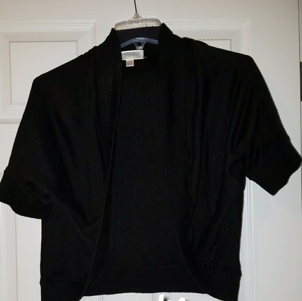 Black short cardigan