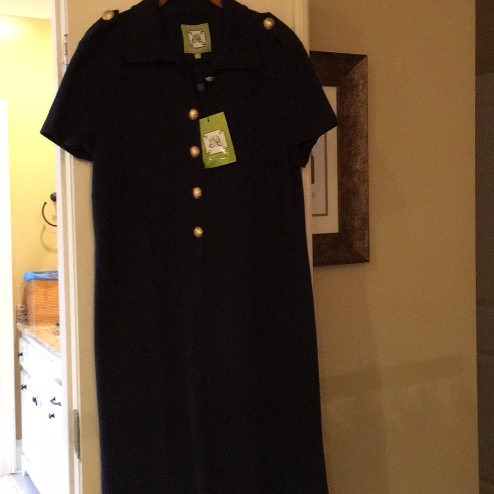 Elizabeth McKay Annapolis XL Navy Knit Dress NWT
