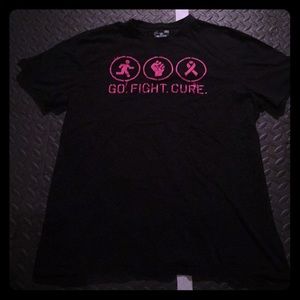 Under Armour pink breast cancer shirt blue