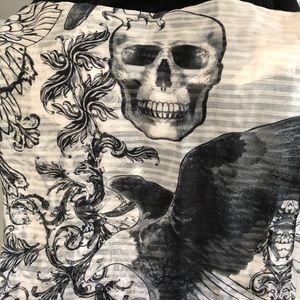Skull and bird scarf