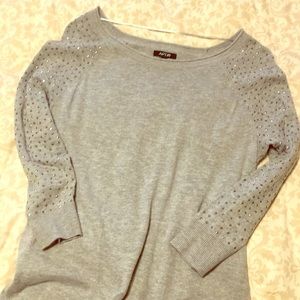 APT 9 Gray Sparkle Sweater