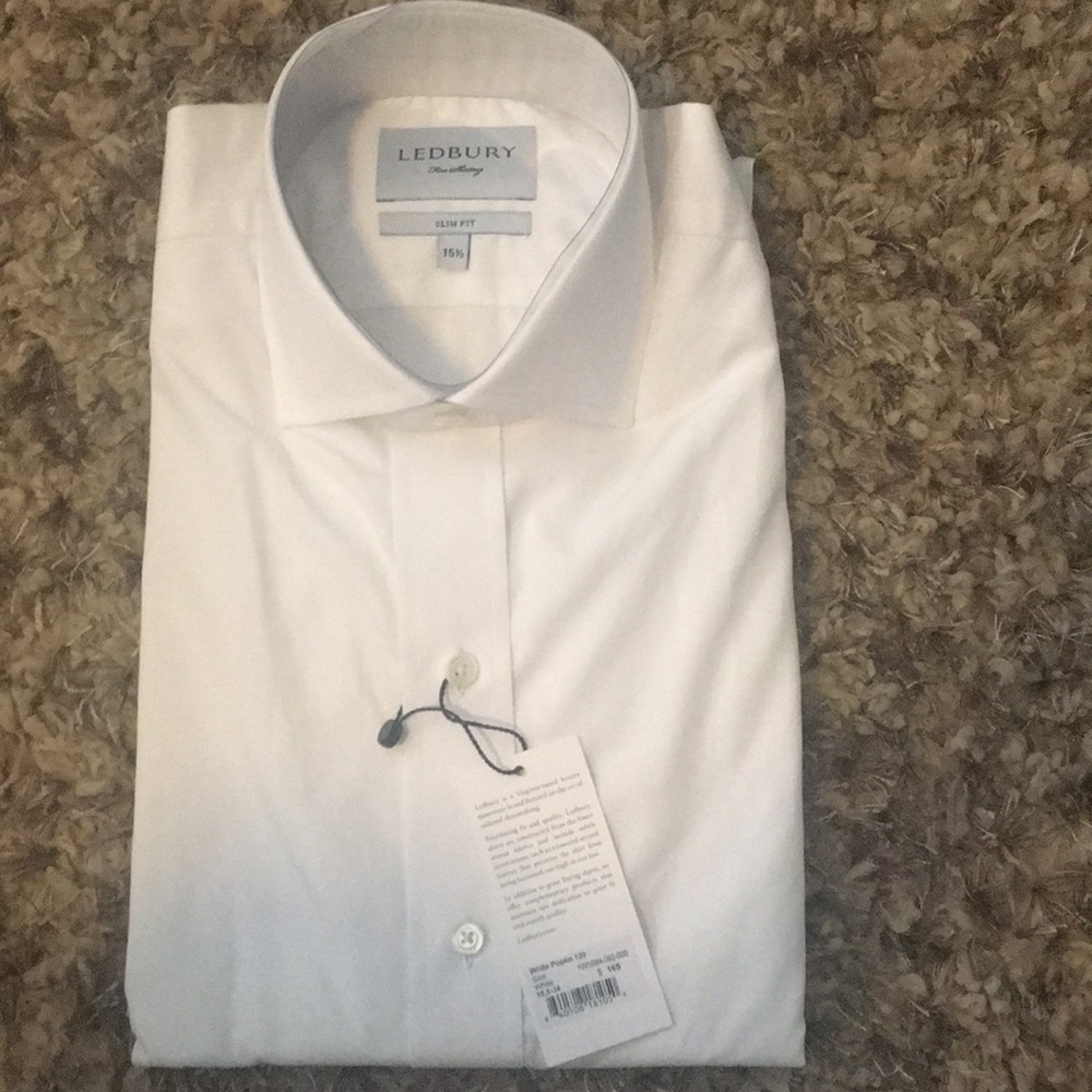 Ledburry slim fit white shirt