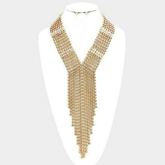 💫just in💫 stone accented drop metal bubble fring - Picture 2 of 3