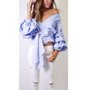 Sweet Romance Off shoulder Wrap top