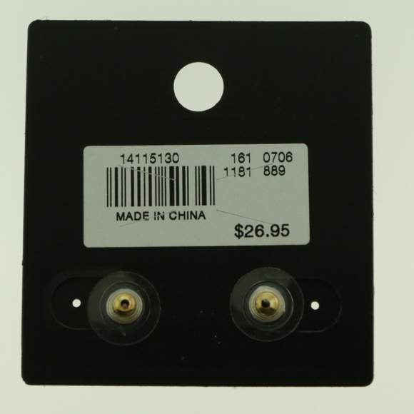 NWT small gold with green crystal earring LTDE24 - Picture 4 of 8