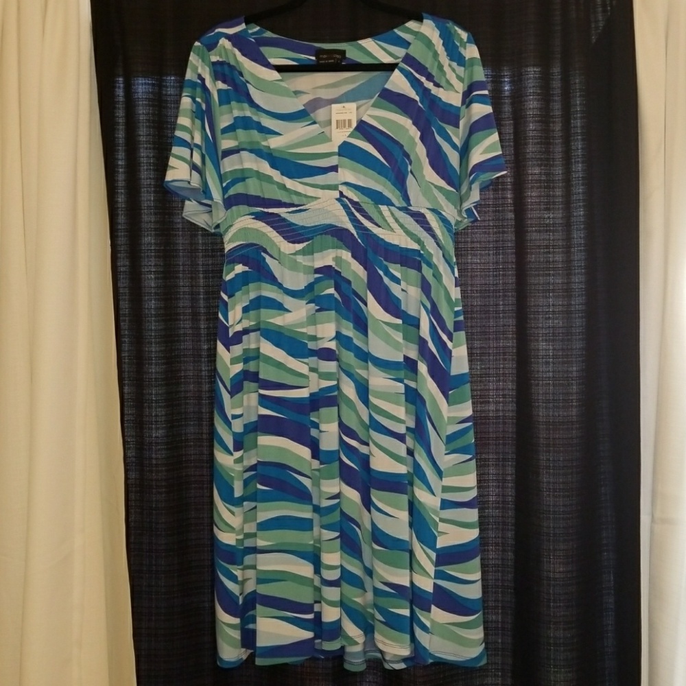 Short sleeve,  empire waist dress