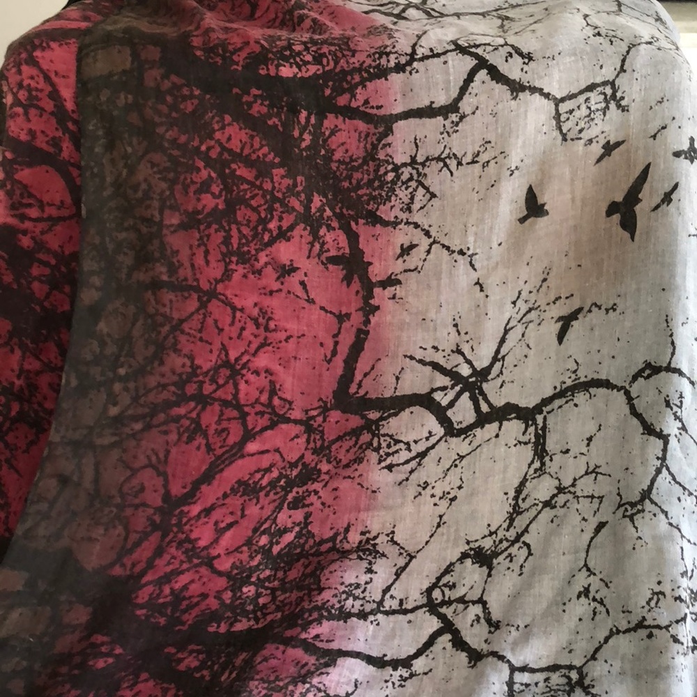 Burgundy, black and gray scarf