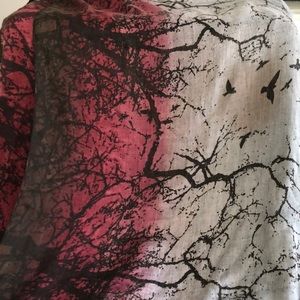 Burgundy, black and gray scarf