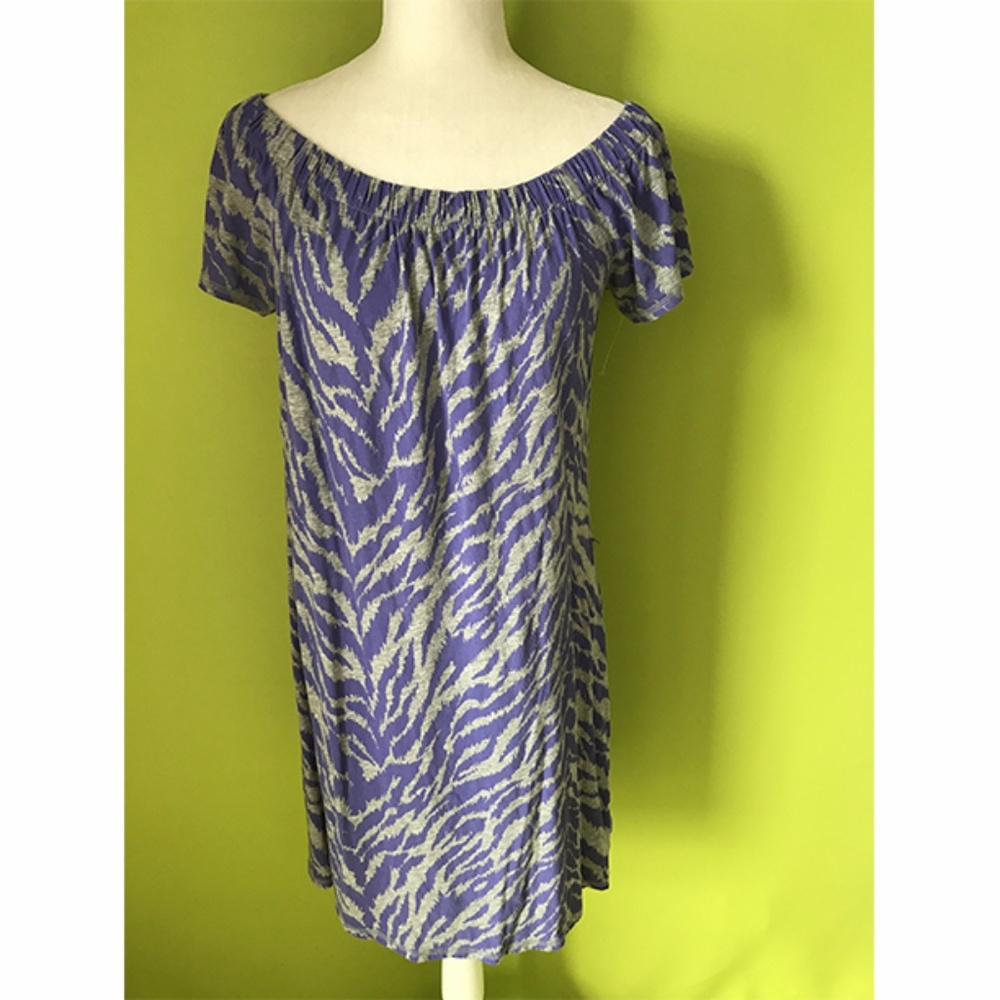 Vintage Beach Tees Purple Gray Pure Cotton Dress M