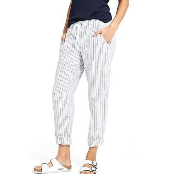 athleta striped linen pants