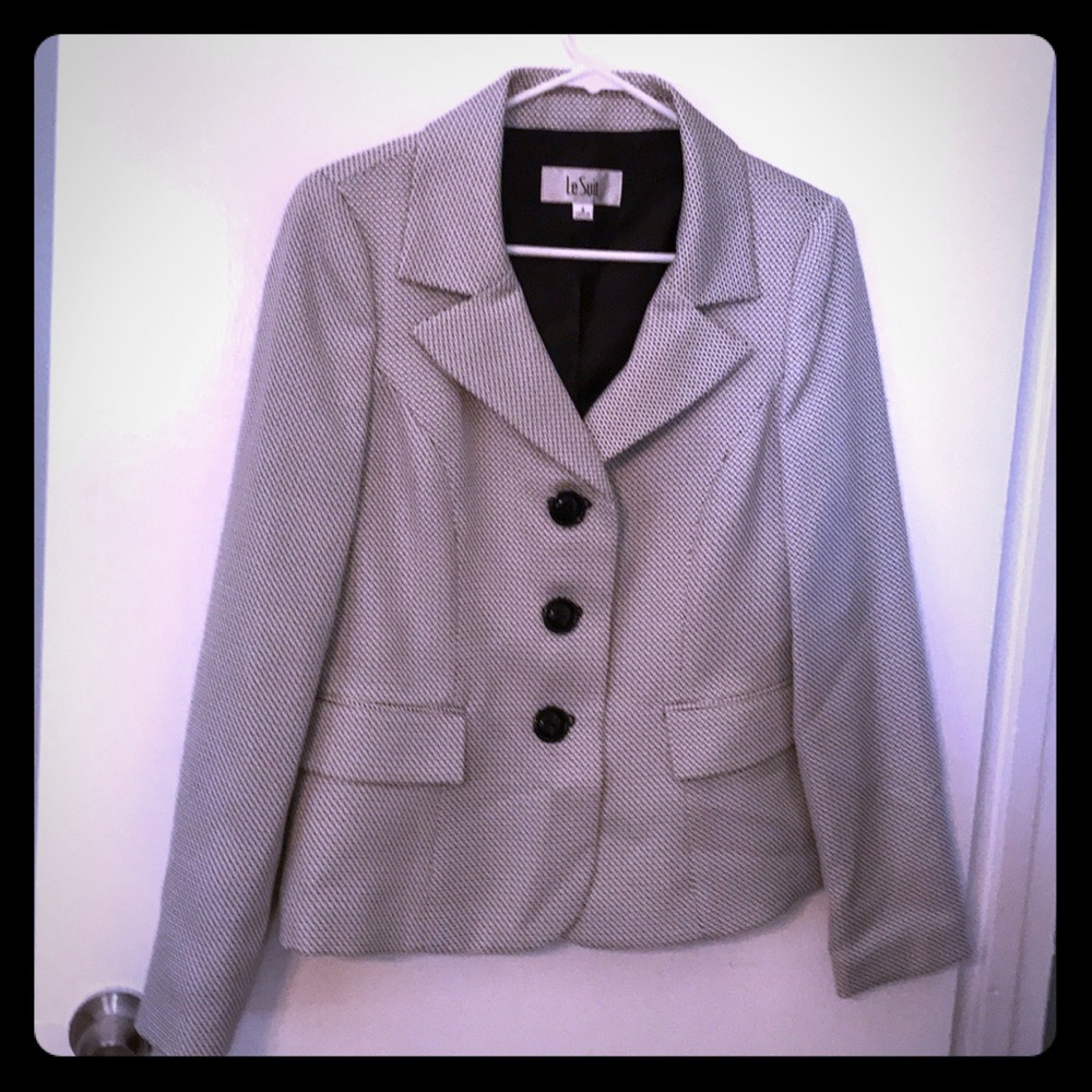 Black and white suit jacket