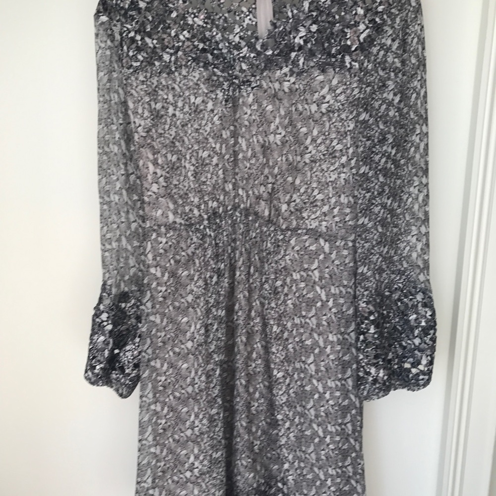 Tahari laser cut lace dress