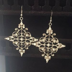 Sliver “diamond” earrings