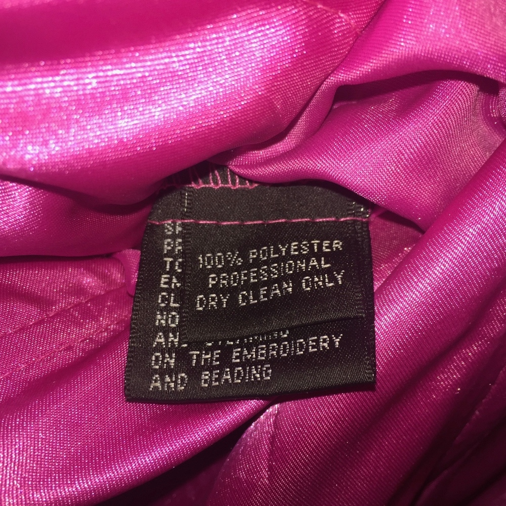 COLORS Hot Pink Beaded Bodice Chiffon Dress - Picture 7 of 7