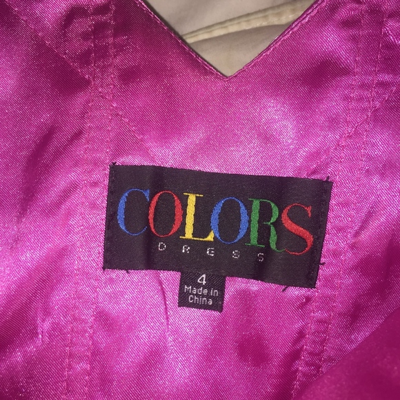 COLORS Hot Pink Beaded Bodice Chiffon Dress - Picture 6 of 7