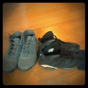 Gray Jordan Futures and Black Cats 6s