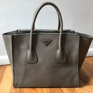 Prada twin pocket Tote - taupe handbag