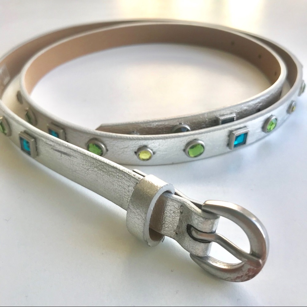 GAP Silver Belt w/Multicolor Jewels