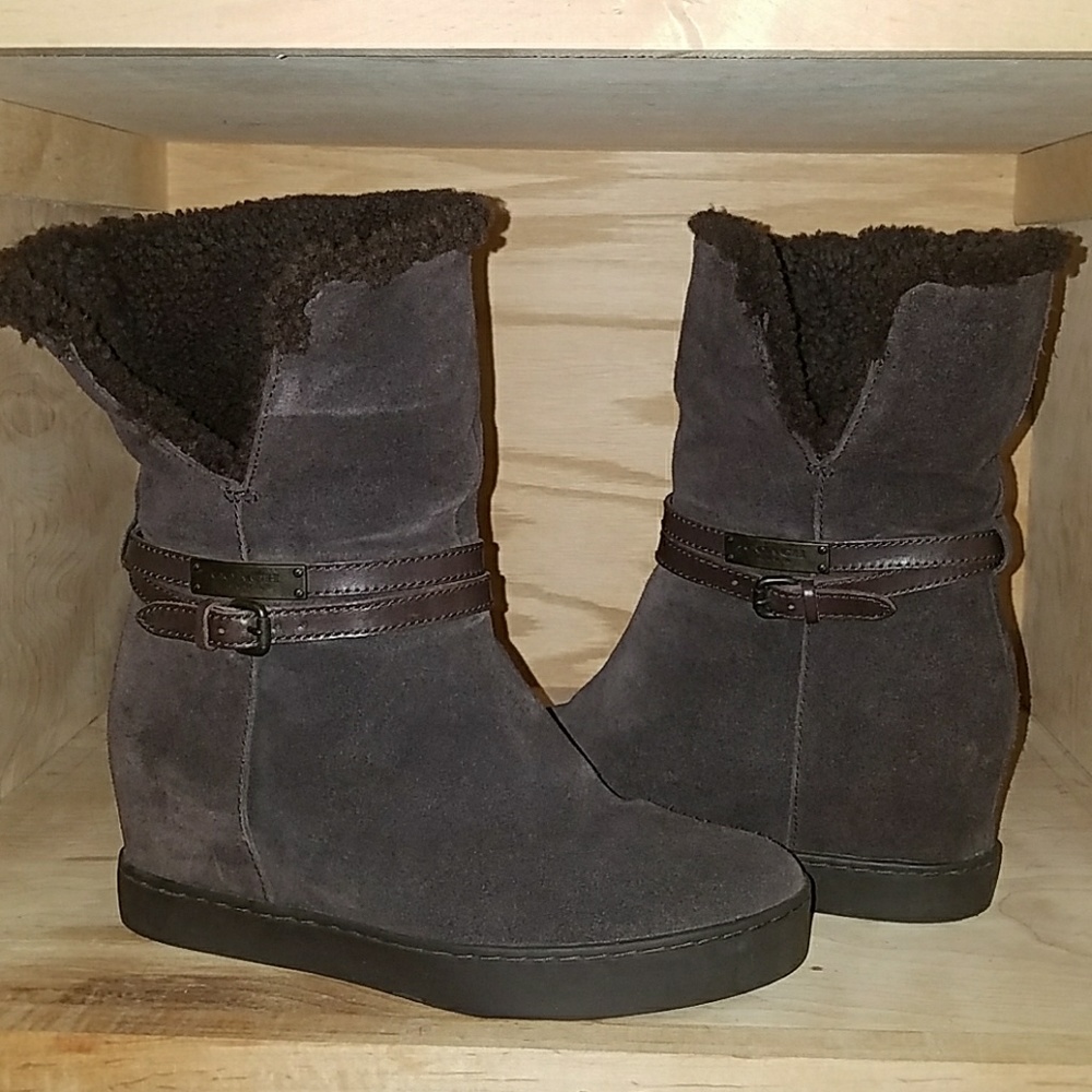 Coach Norell Suede Wedge Bootie