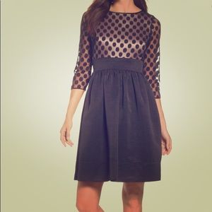 Eliza J Mesh Polka Dot Dress