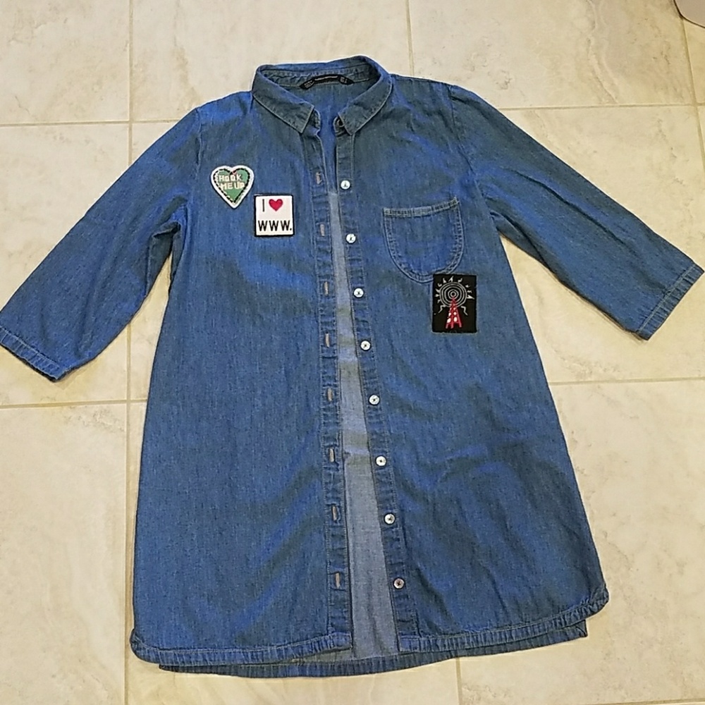 3/4 sleeves denim shirt women size L form ZARA
