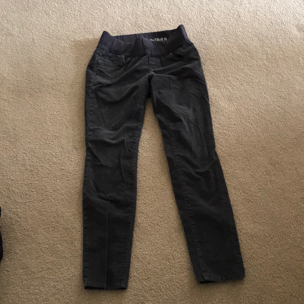 Gray maternity corduroys