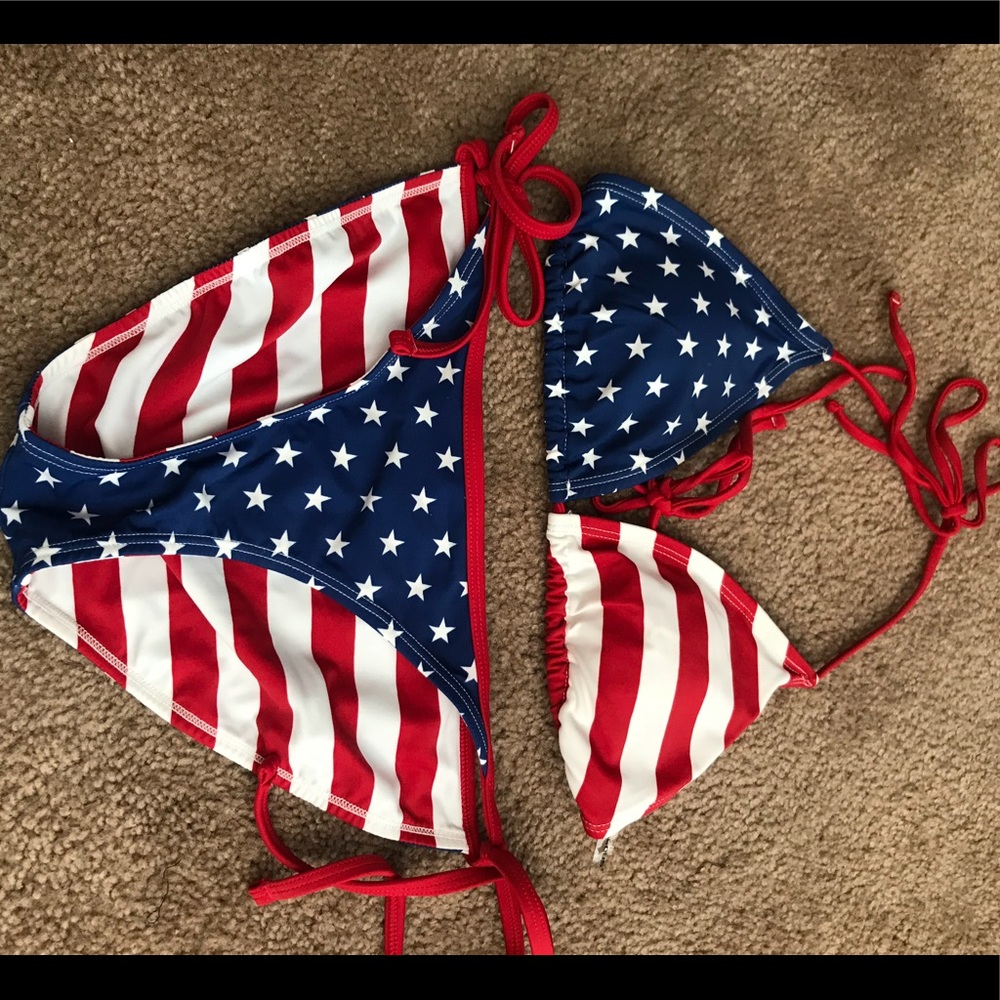 Reversible O’Rageous Red White & Blue Bikini Set