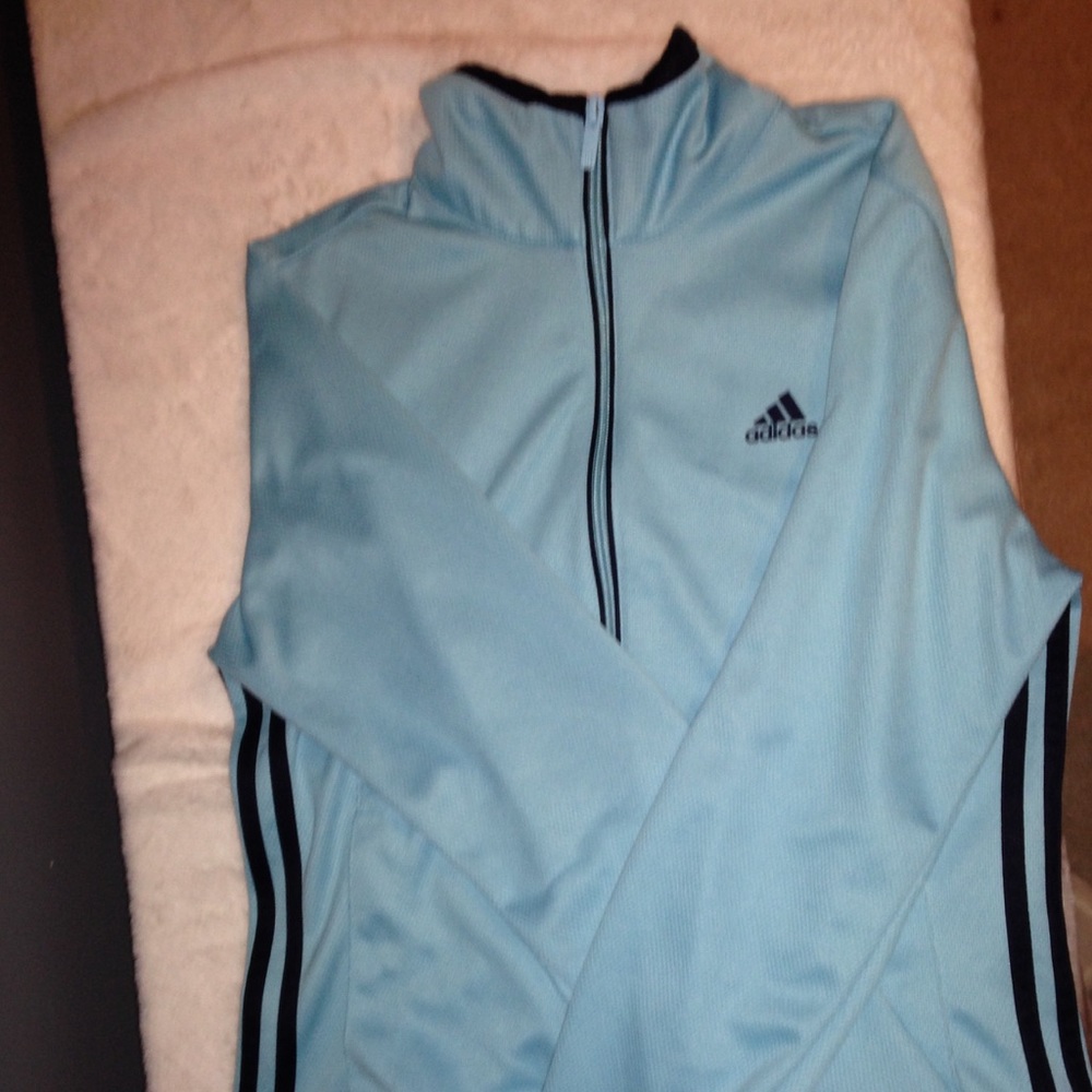 Adidas Light Blue Zip-Up Sweatshirt