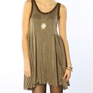 Free People Beach Cruise Town gold dress XS